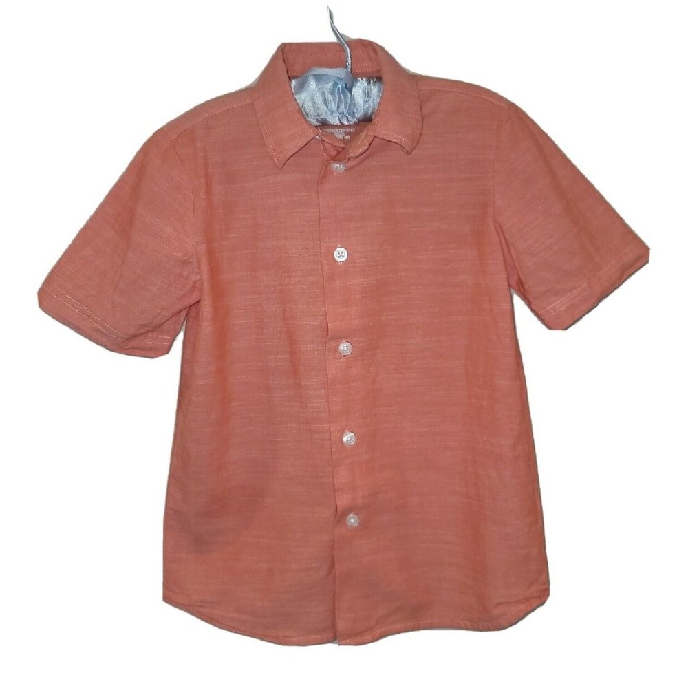 Wonder Nation Boy Short Sleeve Shirt Button Up Dress Cotton Size 6 pre-owned